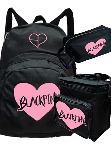 Pack Blackpink Heart Mochila Lonchera Estuche Grafimax 1
