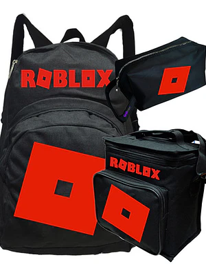 Pack Roblox Logo Rojo Mochila Lonchera Estuche Grafimax