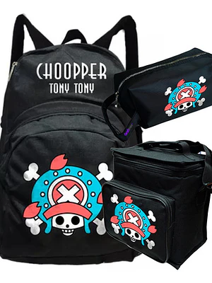 Mochila Chopper One Piece Pack Estuche Lonchera Grafimax