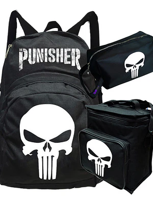 Mochila The Punisher Pack Estuche Lonchera Grafimax