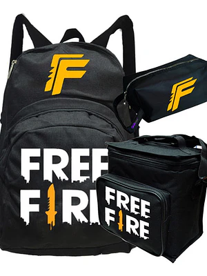 Mochila Free Fire Videojuegos Pack Estuche Lonchera Grafimax