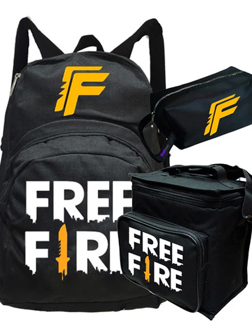 Mochila Free Fire Videojuegos Pack Estuche Lonchera Grafimax 1