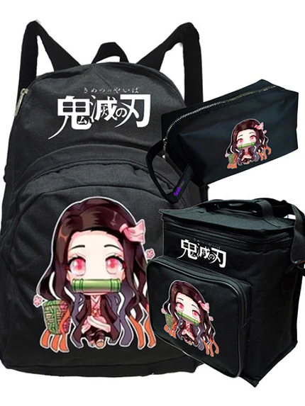 Mochila Nezuko Chibi Anime Pack Lonchera Estuche Grafimax 1