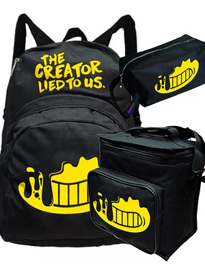 Pack Bendy Creator Lies Mochila Lonchera Estuche Grafimax