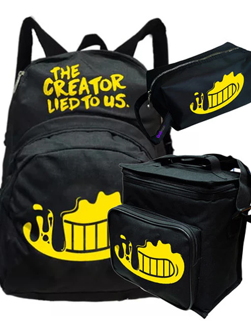 Pack Bendy Creator Lies Mochila Lonchera Estuche Grafimax 1