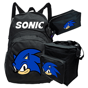 Pack Sonic Mochila Lonchera Estuche Grafimax