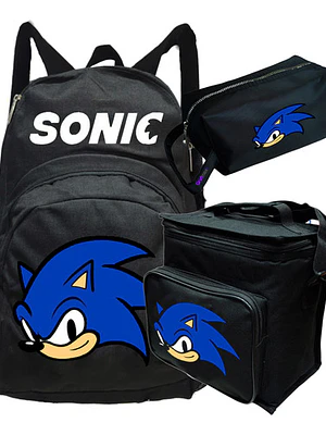 Pack Sonic Mochila Lonchera Estuche Grafimax