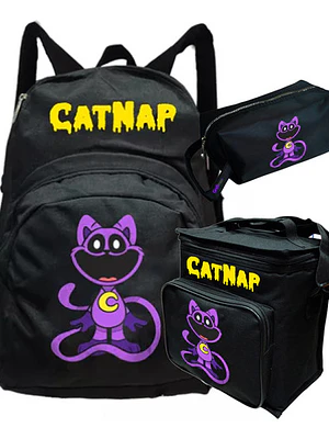 Pack Catnap Poppy Games Mochila Lonchera Estuche Grafimax