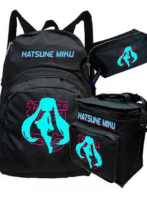 Pack Hatsune Miku Mochila Lonchera Estuche Grafimax
