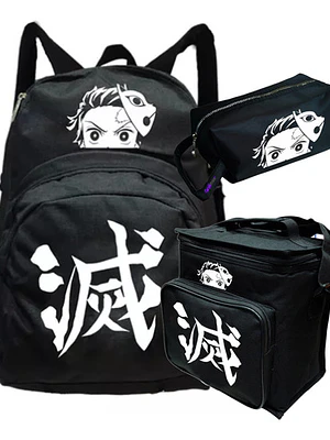 Mochila Tanjiro Mascara Anime Pack Lonchera Estuche Grafimax