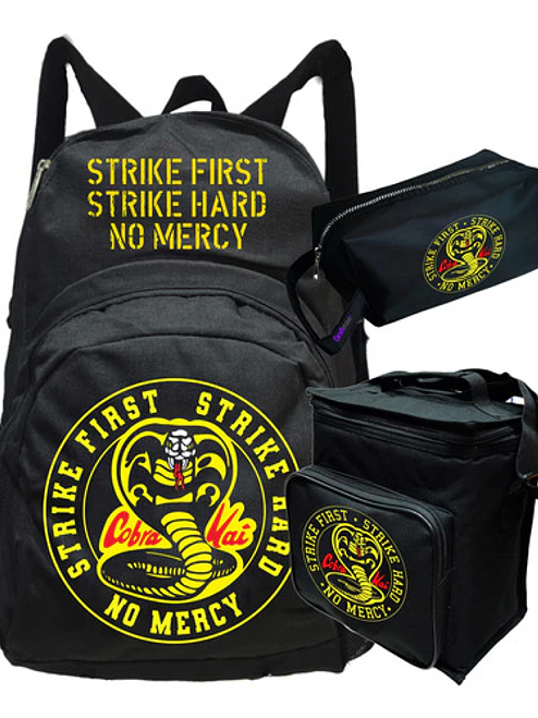 Mochila Cobra Kai No Mercy Pack Lonchera Estuche Grafimax 1