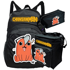 Mochila Chainsaw Man Pochita Pack Lonchera Estuche Grafimax