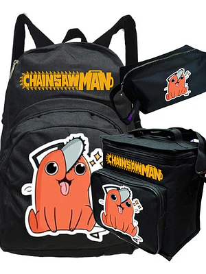 Mochila Chainsaw Man Pochita Pack Lonchera Estuche Grafimax