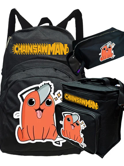 Mochila Chainsaw Man Pochita Pack Lonchera Estuche Grafimax 1