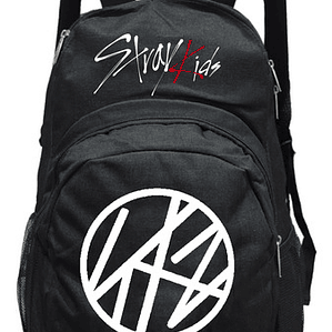 Mochila Stray Kids Logo Blanco K - Pop Escolar Grafimax