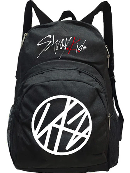 Mochila Stray Kids Logo Blanco K - Pop Escolar Grafimax 1