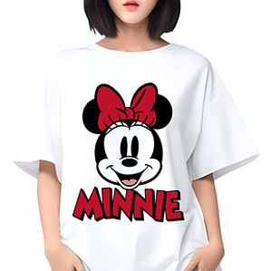 Polera Oversize Minnie Mouse Face Caricaturas Grafimax