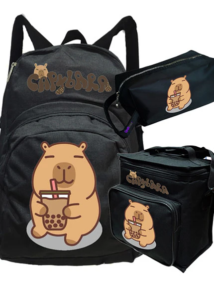 Pack Capibara Diseños Mochila Lonchera Estuche Grafimax 5