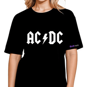 Polera Mujer Acdc Rock Oversize Grafimax