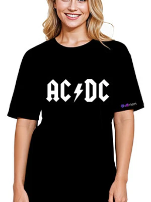 Polera Mujer Acdc Rock Oversize Grafimax