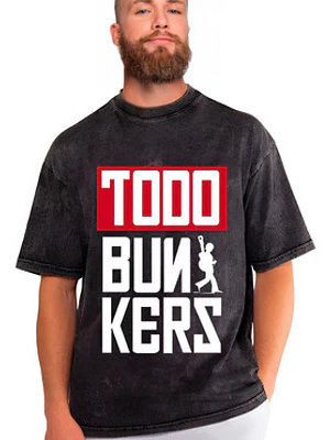 Polera Todo Bunkers Efecto Jeans Desgastada Grafimax