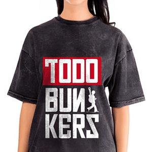 Polera Mujer Todo Bunkers Efecto Jeans Desgastada Grafimax