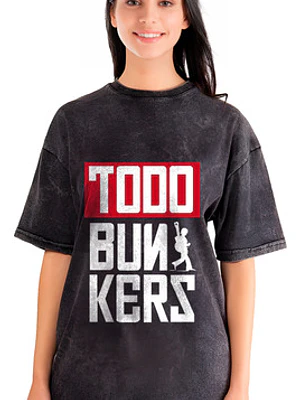 Polera Mujer Todo Bunkers Efecto Jeans Desgastada Grafimax