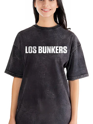 Polera Mujer Los Bunkers Efecto Jeans Desgastada Grafimax