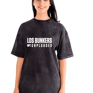 Polera Mujer Bunkers Mtv Efecto Jeans Desgastada Grafimax