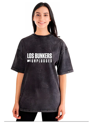 Polera Mujer Bunkers Mtv Efecto Jeans Desgastada Grafimax