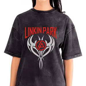 Polera Mujer Linkin Park Efecto Jeans Desgastada Grafimax
