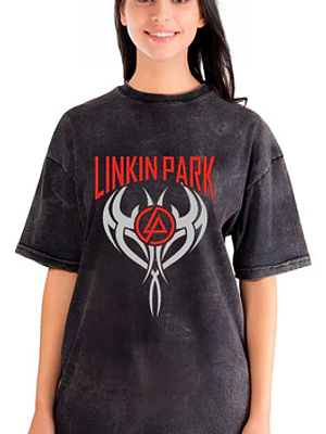 Polera Mujer Linkin Park Efecto Jeans Desgastada Grafimax
