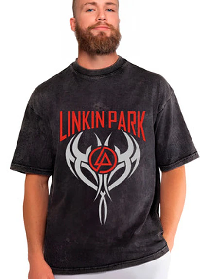 Polera Linkin Park Efecto Jeans Desgastada Grafimax 1