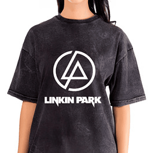 Polera Mujer Linkin Park Logo Efecto Desgastada Grafimax