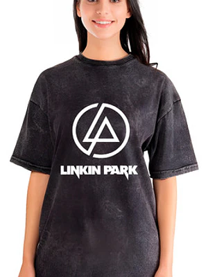Polera Mujer Linkin Park Logo Efecto Desgastada Grafimax
