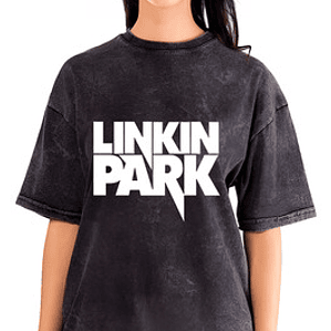 Polera Mujer Linkin Park Rock Efecto Desgastada Grafimax