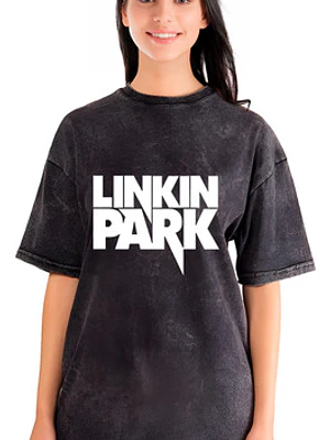 Polera Mujer Linkin Park Rock Efecto Desgastada Grafimax