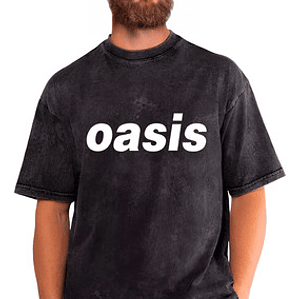 Polera Oasis Efecto Jeans Desgastada Música Grafimax