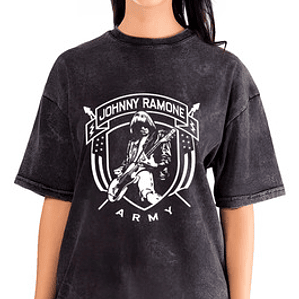 Polera Mujer Johnny Ramone Efecto Jeans Desgastada Grafimax