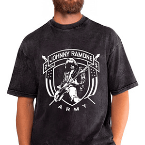 Polera Johnny Ramone Efecto Jeans Desgastada Grafimax