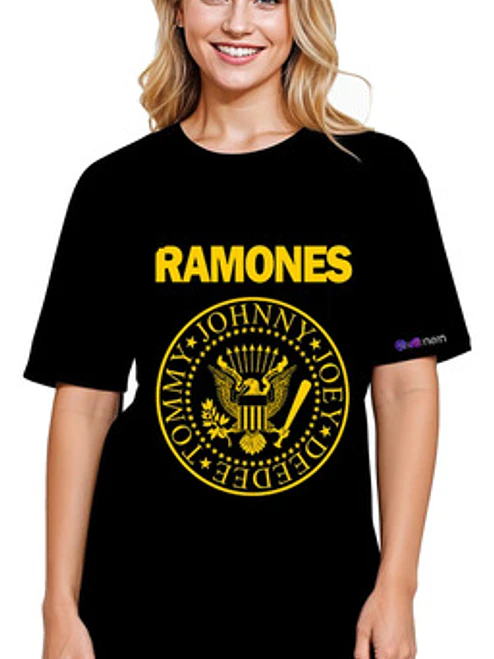 Polera Mujer Ramones Logo Oversize Grafimax 1