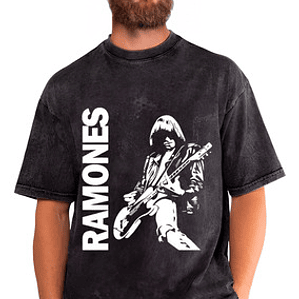 Polera Ramones Efecto Jeans Desgastada Grafimax