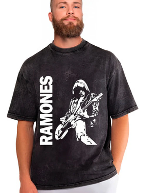 Polera Ramones Efecto Jeans Desgastada Grafimax 1