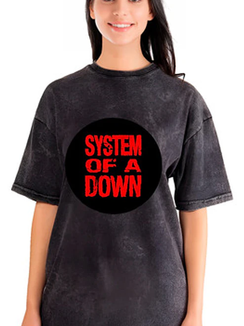 Polera Mujer System Of A Down Efecto Desgastada Música Grafimax 1