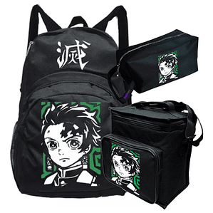 Mochila Tanjiro Kanji Anime Pack Lonchera Estuche Grafimax