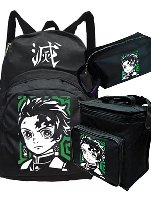 Mochila Tanjiro Kanji Anime Pack Lonchera Estuche Grafimax