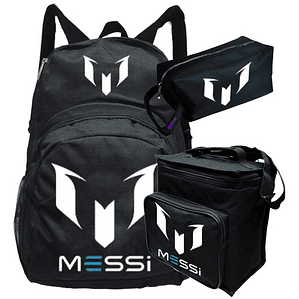 Mochila Messi Logo Deportes Pack Lonchera Estuche Grafimax