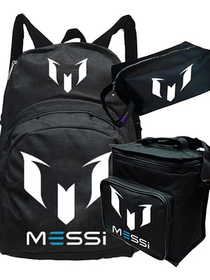 Mochila Messi Logo Deportes Pack Lonchera Estuche Grafimax