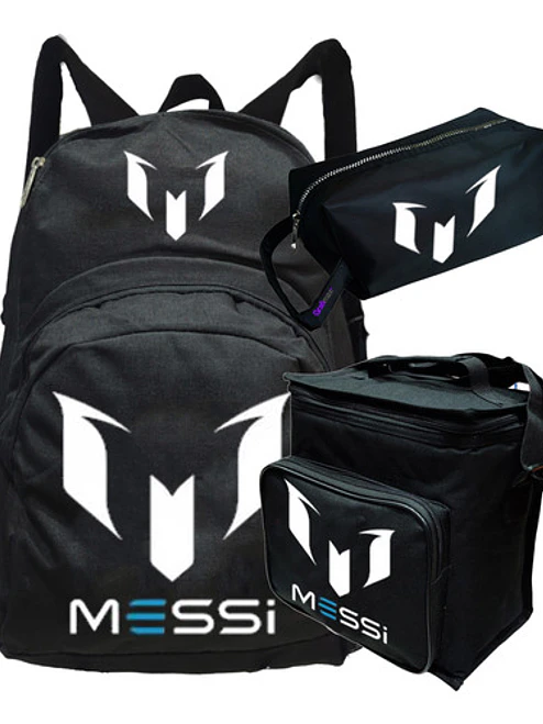 Mochila Messi Logo Deportes Pack Lonchera Estuche Grafimax 1