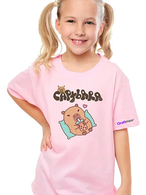 Polera Niñas Capibara Acostado Colores Grafimax